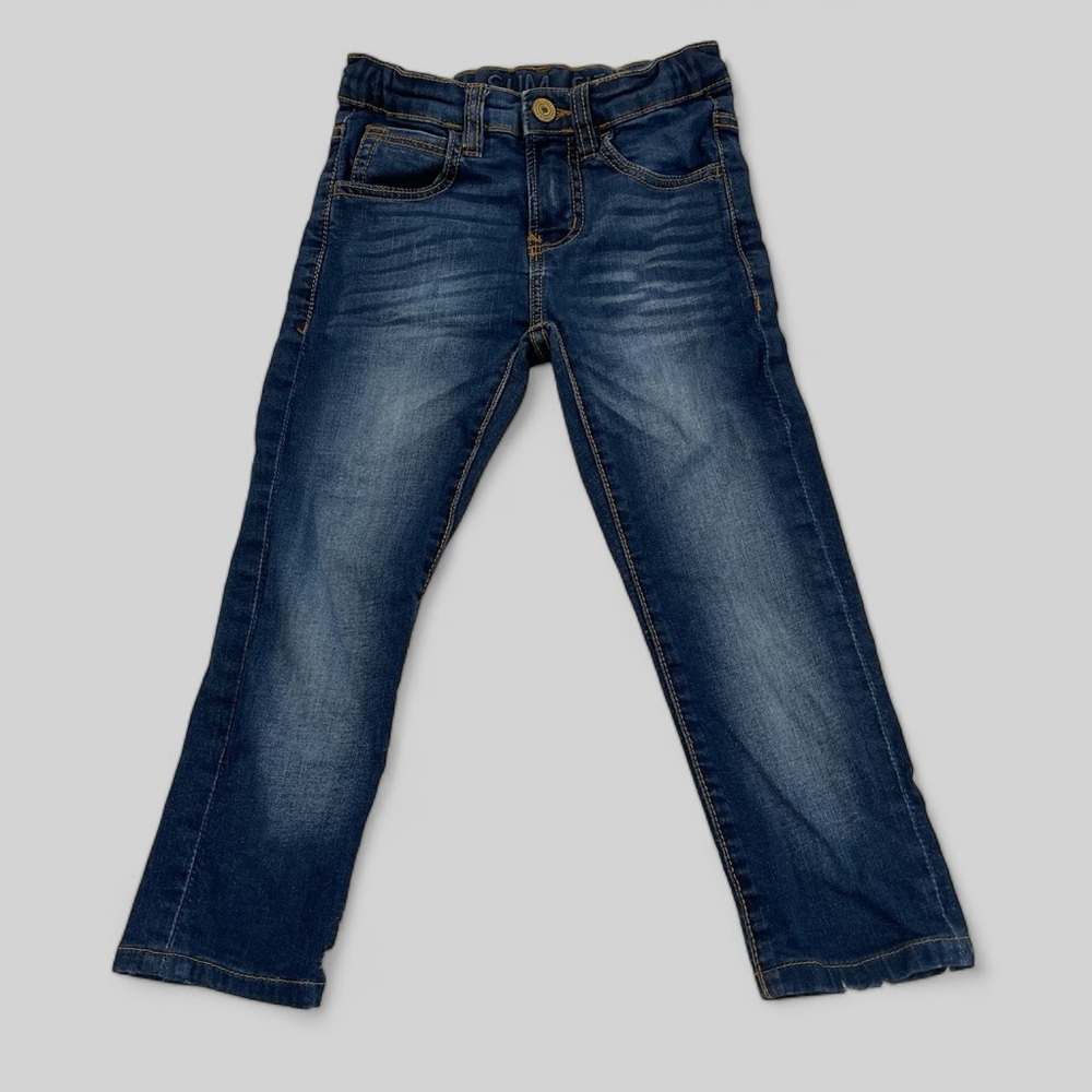 Zara Boys Slim Fit Skinny Jeans Size 7/8 Medium Wash Adjustable Waist Pockets